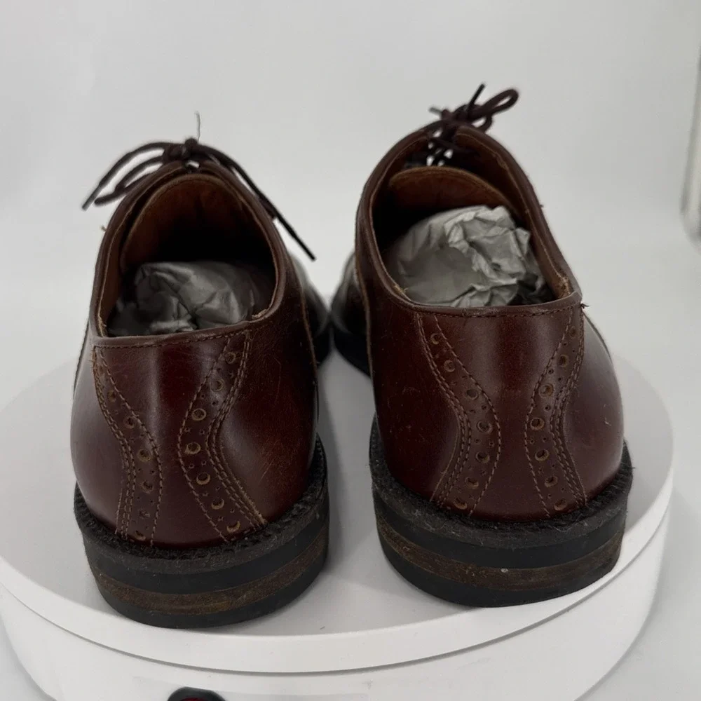 Johnston &‎ Murphy Brown Leather Plain Toe Dress Shoes Men's Size 11 M / Italy
